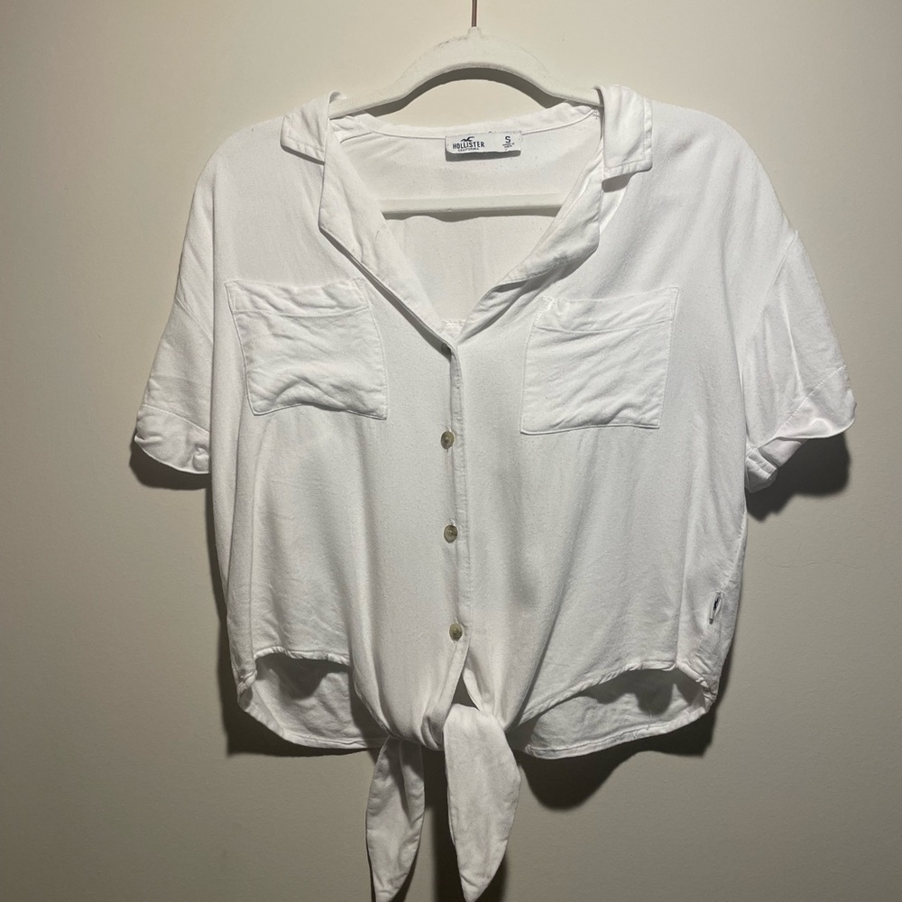 White tie front Holister Blouse. Size Small